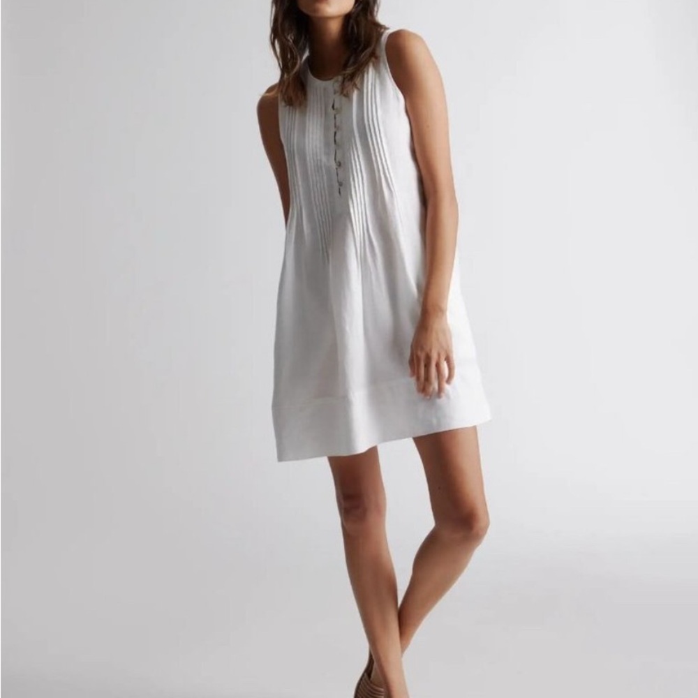 Quince - White European Linen Sleeveless White Dress